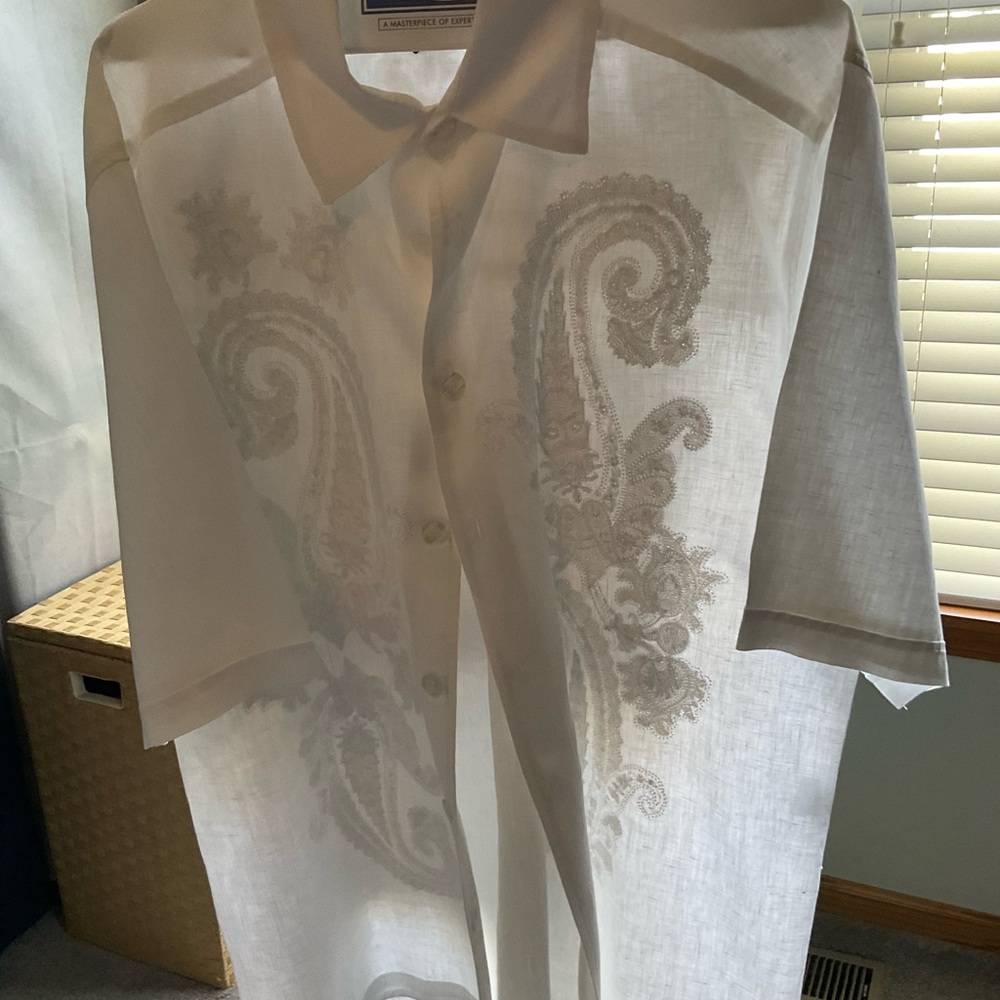 Men’s White Linen Suit XL